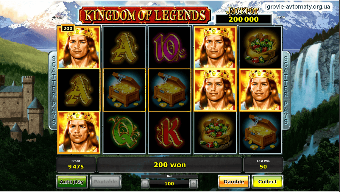 Играть бесплатно в игровой автомат Kingdom Of Legends (Novomatic) - демо режим, скриншот